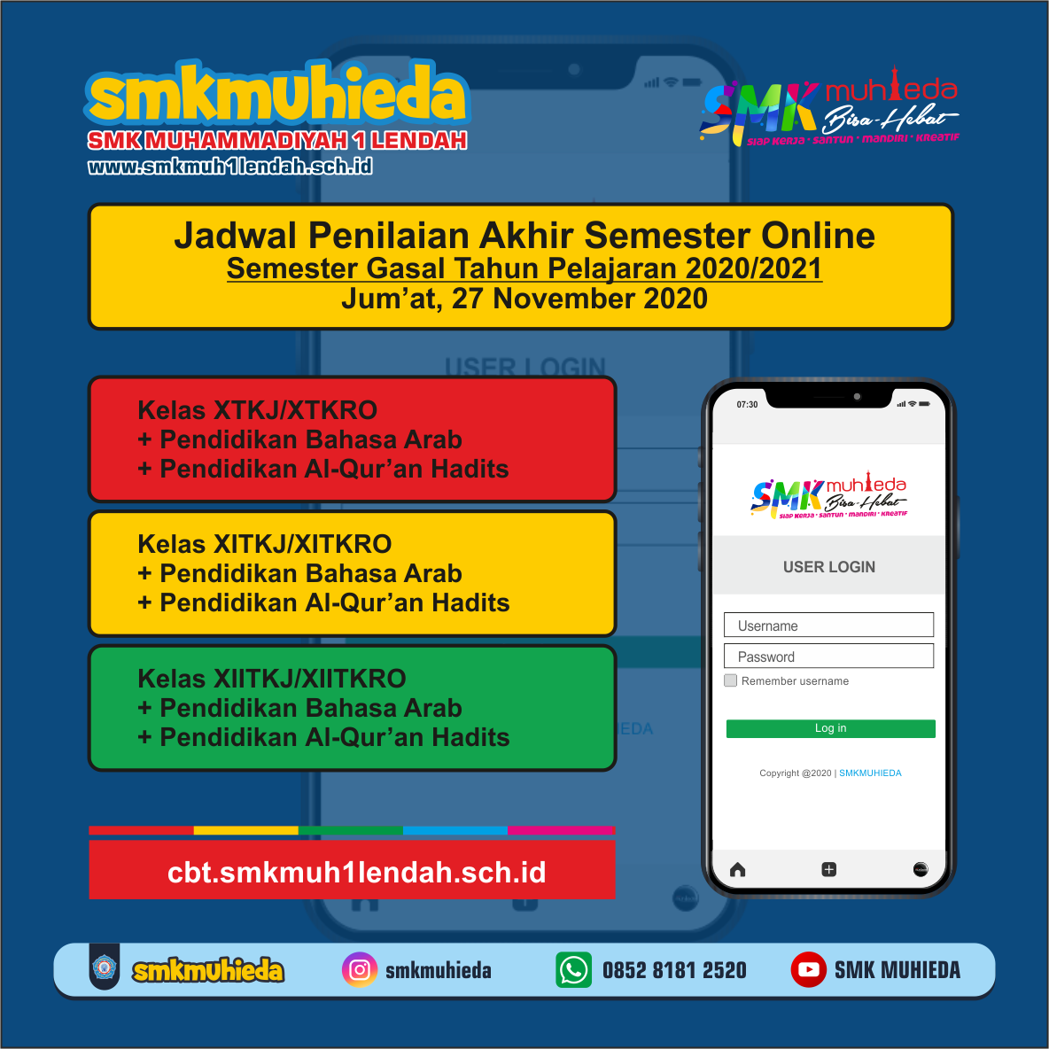 Jadwal PAS Semester Gasal 27/11/2020