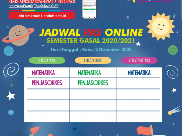 Jadwal PAS Semester Gasal 2/12/2020