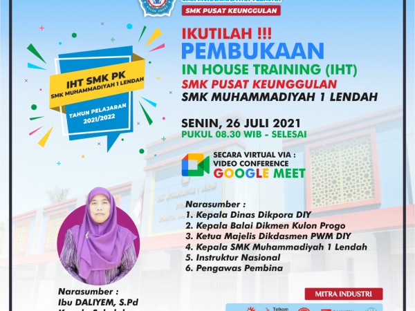 Pembukaan In House Traing (IHT) | SMK Pusat Keunggulan