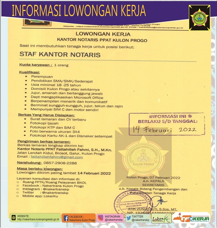 Kantor Notaris PPAT Kulon Progo (Staff)
