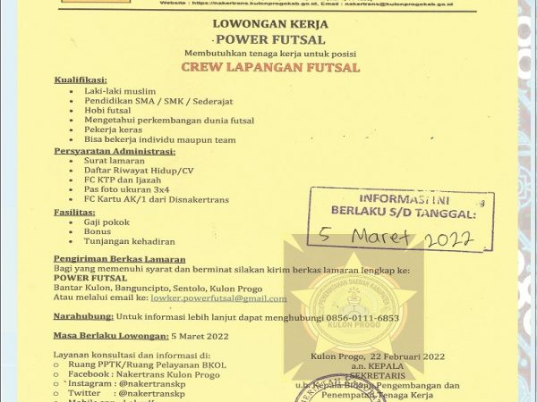 Power Futsal (Crew Lapangan)