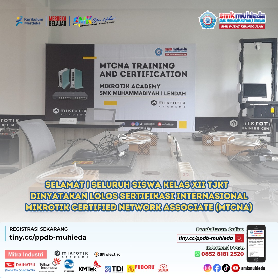Training dan Sertifikasi Mikrotik (MTCNA) Training dan Sertifikasi Mikrotik (MTCNA)